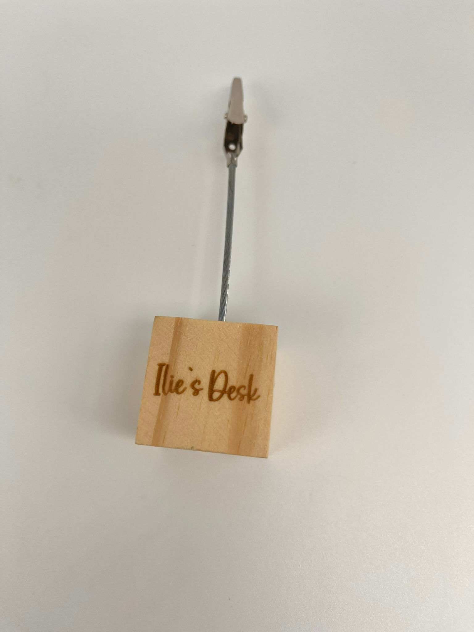 Personalised Wooden photo or memo holder, wooden engraving