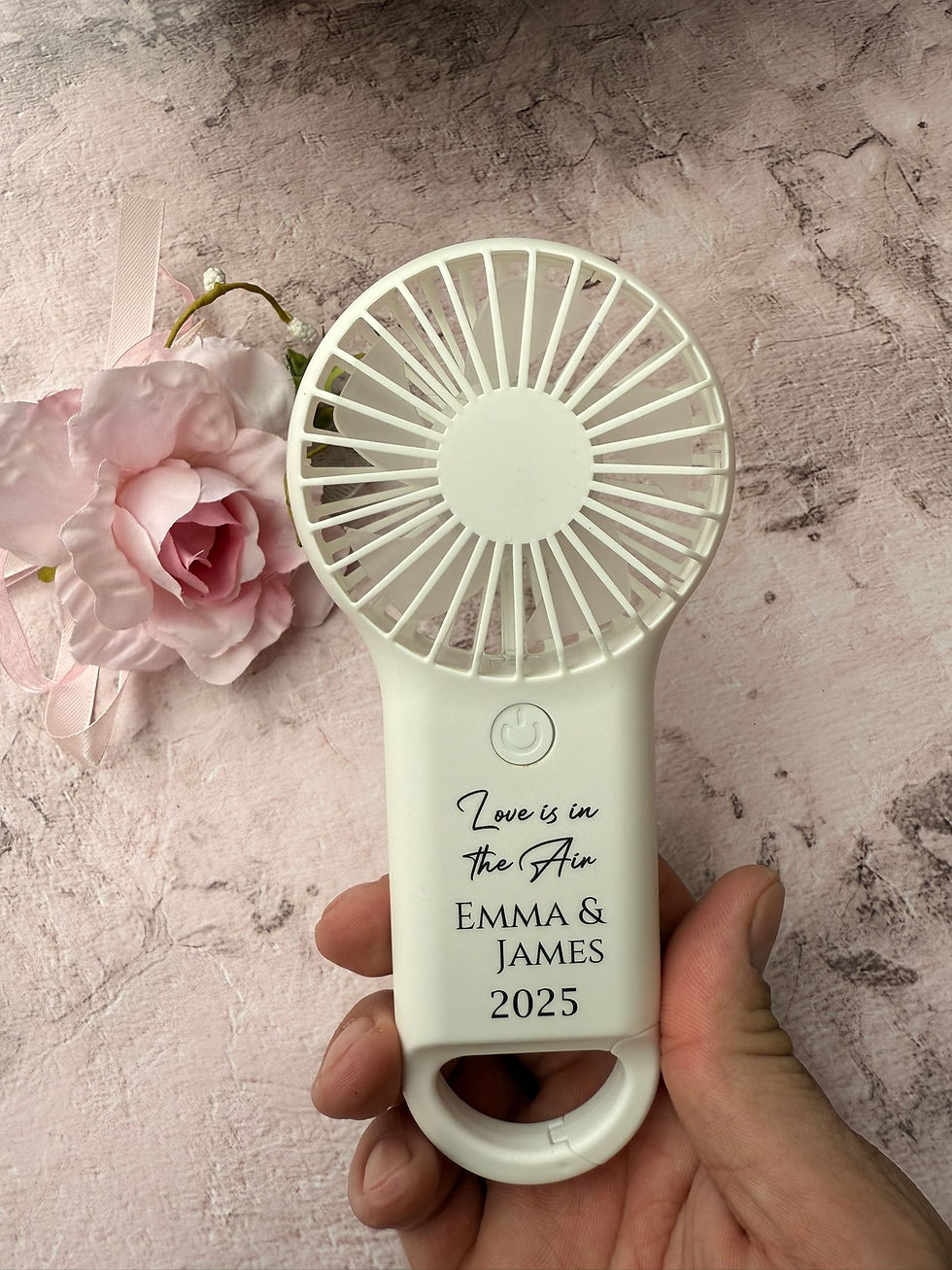 Thumbnail: Personalised Battery Fan, Custom Handheld Fan, Portable Fan Christmas Gift