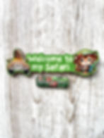 Thumbnail: Personalised cute safari animals, baby room wall sign, Welcome to my Safari