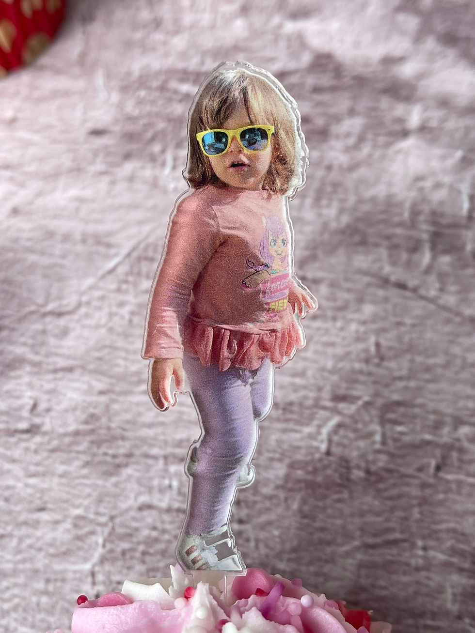 Thumbnail: Personalised Unique Cake Topper with Photo Silhouette|Birthday Party Cake Topper