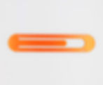 Thumbnail: Personalised engraved aluminium orange Ruler 15 cm paper clip with any name logo