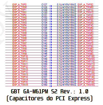 Capacitores PCIe - GBT GA M61PM S2