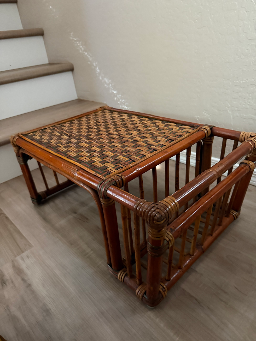 Thumbnail: Vintage Bamboo Breakfast Tray with Magazine Rack