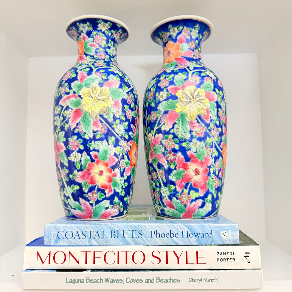 Thumbnail: Pair of Vintage Chinese Famille Rose Vases