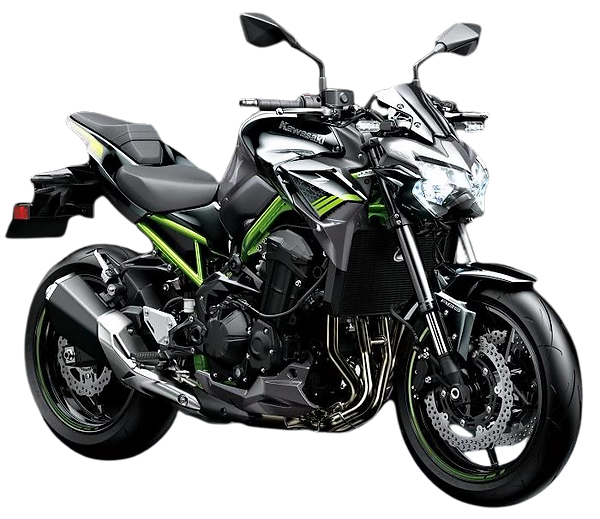 image Moto Kawasaki Z750 vert et noir