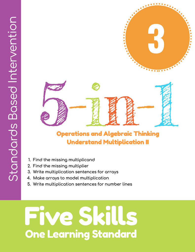 3rd Grade Multiplication Through Models 5in1 Math Worksheet