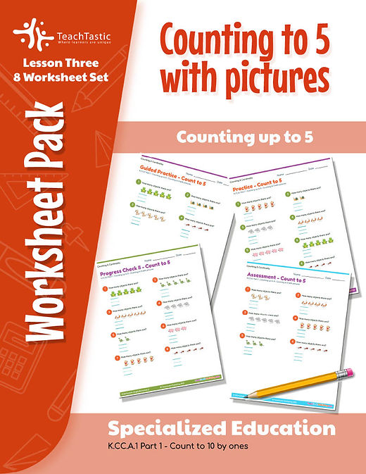 Worksheet Pack - Counting to 5 With Pictures K.CC.A.1 Part 1 | TeachTastic Worksheet Pack - Counting to 5 With Pictures K.CC.A.1 Part 1 | TeachTastic