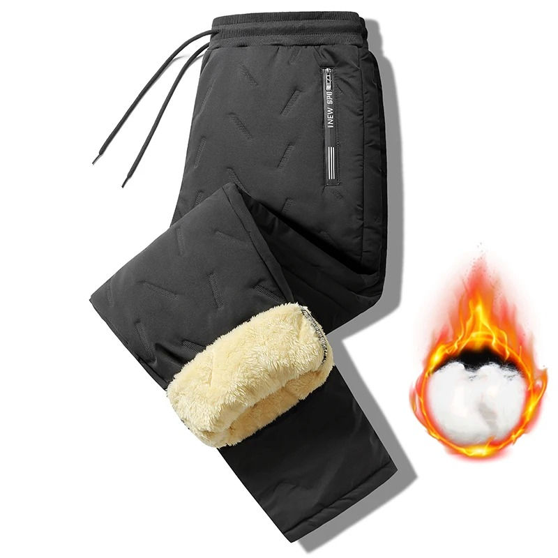 Thumbnail: Winter Thickened Women Pants Long Warm Solid Color Straight Trousers Cold Resist