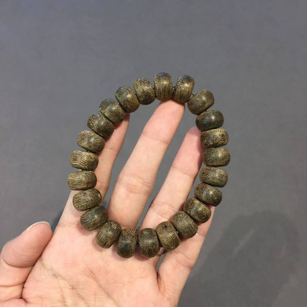 Thumbnail: (Sold) Brunei Natural Snake Skin Pattern Agarwood Bracelet