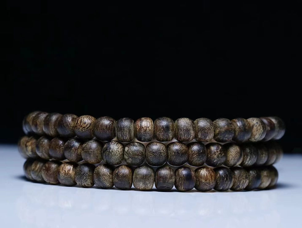 Thumbnail: (Sold) Dalagan Natural 5mm 108 Beads 99% Sink Agarwood Bracelet 达拉干 苹果珠 5mm 108颗