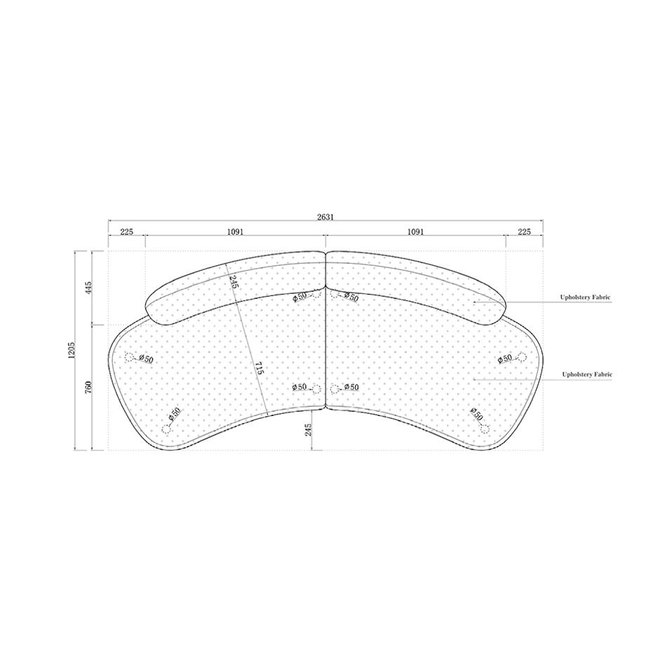 Thumbnail: Moon Curve Petite Sofa