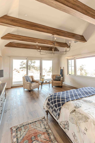 bedroom ceiling beams, vaulted ceiling design, rustic bedroom decor, faux wood beams Prescott, Color Essences LLC portfolio.