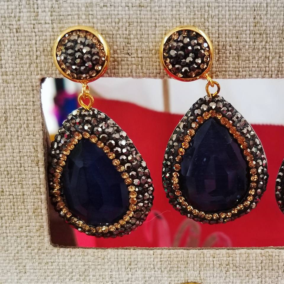 Arete Drop Azul marino