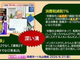 食品消費税減税1%論争の溝は何か《№30》