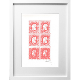 Timbres Léopold II #2, 2018, 32x24 cm (cadre 40x30cm), sérigraphie sur papier..png