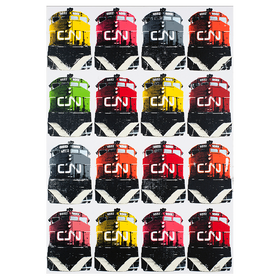 N°1298, 16 Canadien National multicolores, 2017, 100x70 cm, sérigraphie sur toile_modifié-