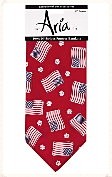 Aria Paws N Stripes Forever Dog Bandanas