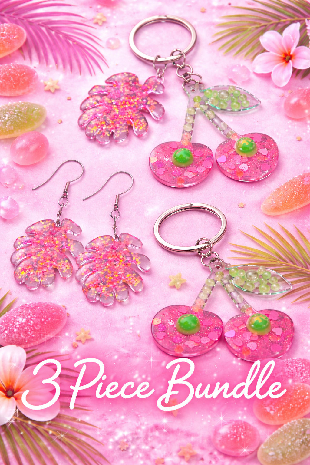 3 piece Pink Tropics Bundle Set 