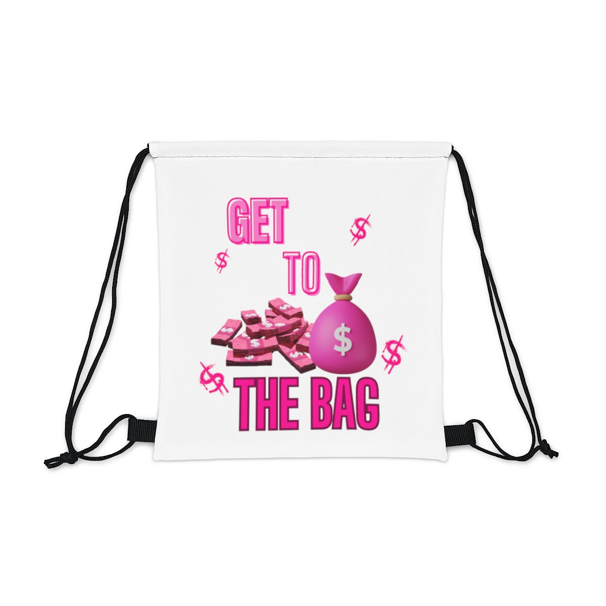 white Outdoor Drawstring Bag