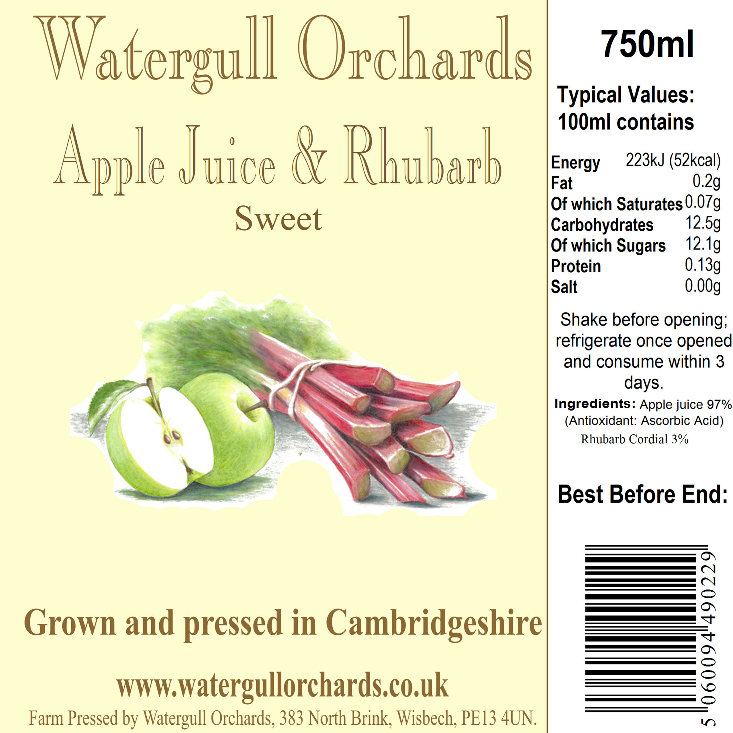 Sweet Apple & Rhubarb 75cl