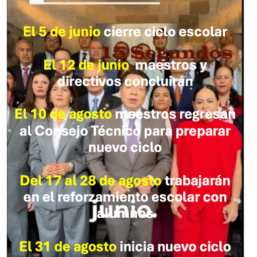 Adelanta cierre de ciclo escolar en México