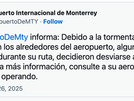 Aguacero modifica rutas en aeropuerto