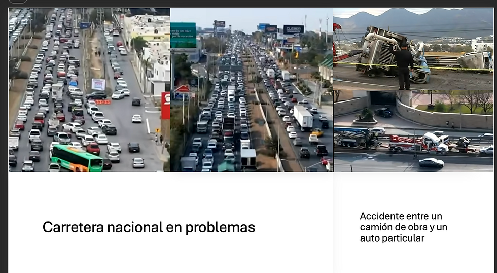 Tras choque paralizada carretera nacional e intersecciones