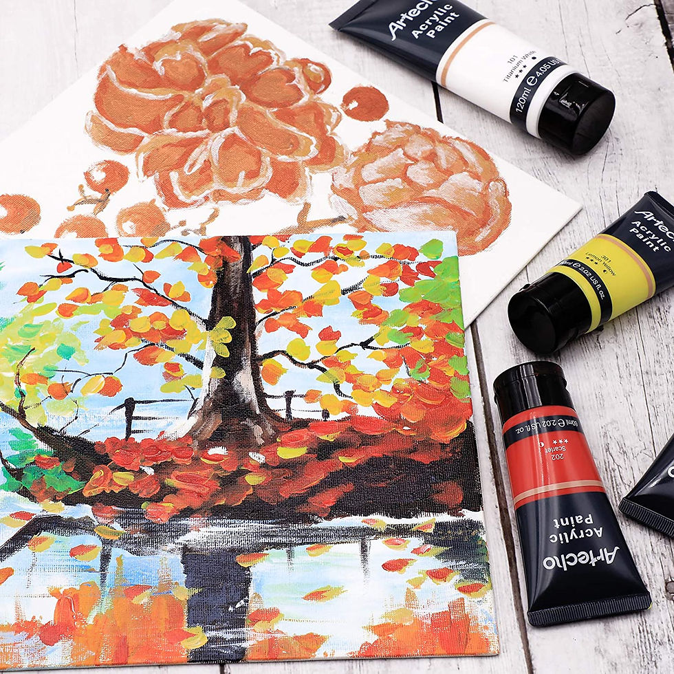 Miniature : Artecho Peinture Acrylique 6x60ml & 1x120ml Titane Blanc, Peintures pour Artiste