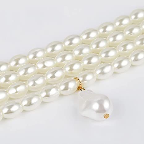 Miniature : Ushiny Collier ras de cou perle - Vintage style années 20 collier - Pendentie