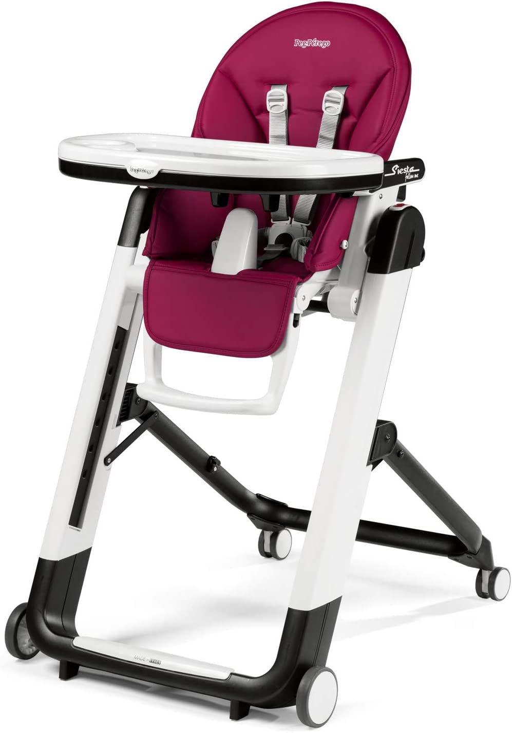 Peg Perego Siesta Follow Me, chaise haute multifonctions Ultra compacte, Berry