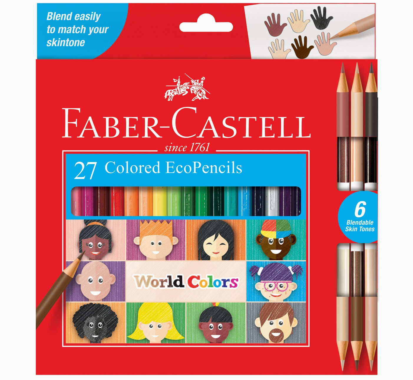 Faber-Castell World Colors - 27 Color Pencils with Skin Tones - Ecopencils