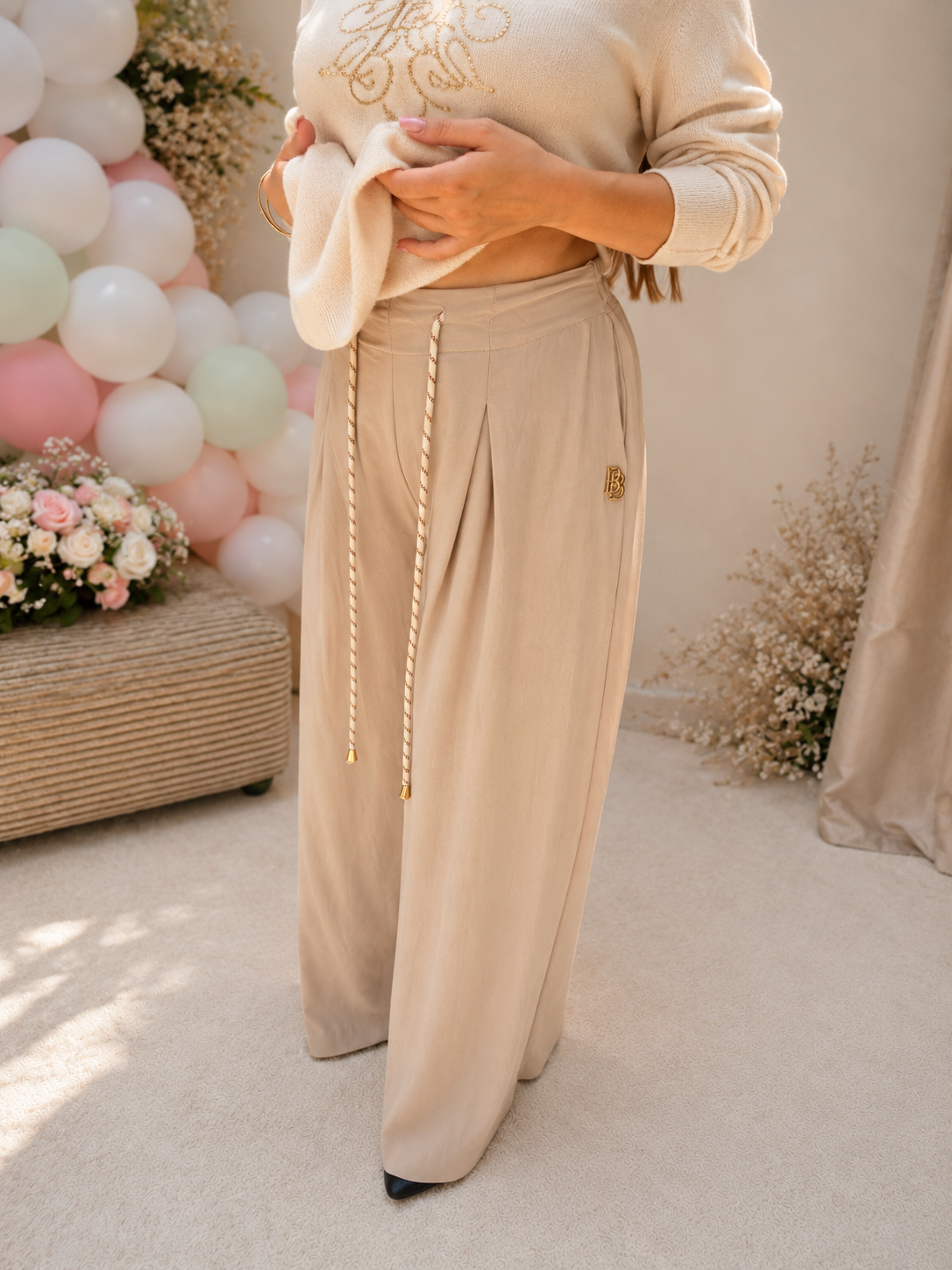*BIBIONE* CREAM PANTS