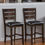 Thumbnail: Set of Two 41" Black and Brown Faux Leather and Solid Wood Counter Height Bar Ch