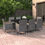 Thumbnail: vidaXL Patio Dining Set 5 Piece Black and White/Gray 31.5"/55.1" Table Length