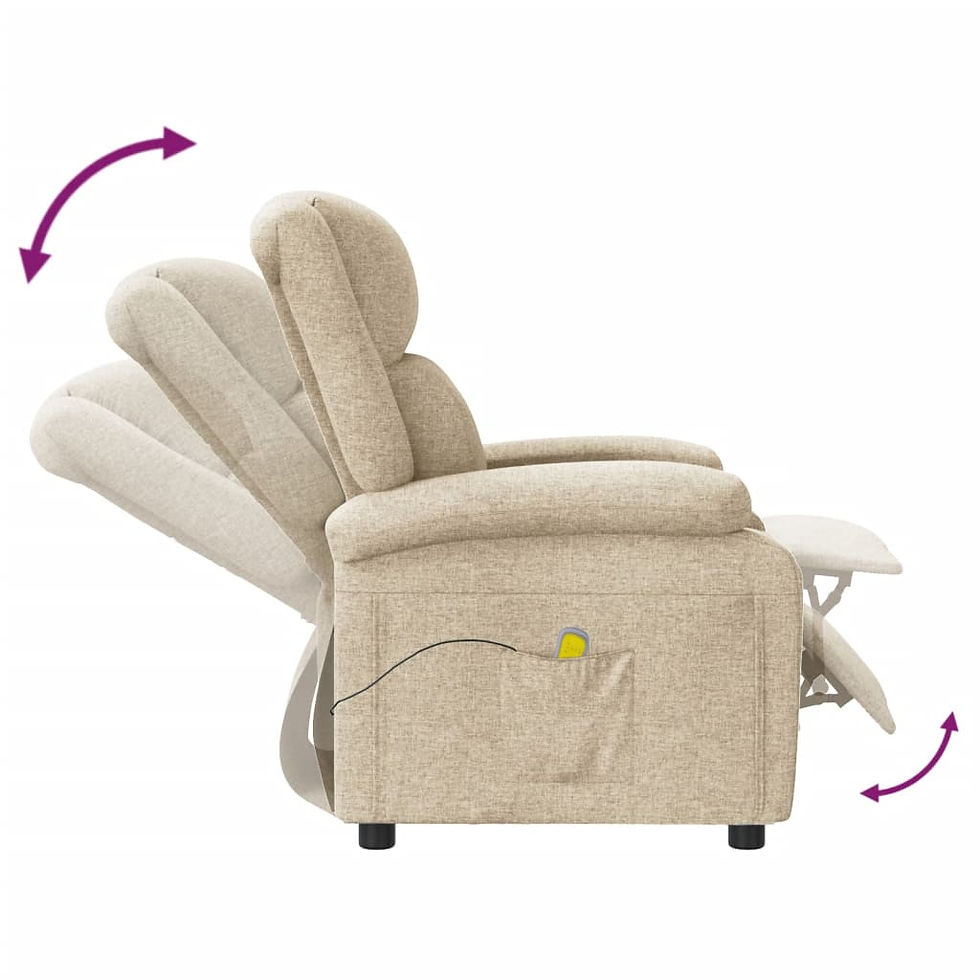 Thumbnail: vidaXL Massage Chair Cream Fabric