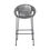 Thumbnail: 40" Light Gray Metal Low back Outdoor Counter Height Bar chair with Footrest