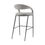 Thumbnail: 26" Light Gray and Black Faux Leather and Iron Low Back Counter Height Bar Chair