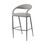 Thumbnail: 26" Light Gray and Black Faux Leather and Iron Low Back Counter Height Bar Chair