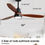 Thumbnail: Ceiling Fan with Lights, 52 Inch Low Profile Flush Mount Mordern Wood Ceiling Fa