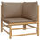 Thumbnail: vidaXL 6 Piece Patio Lounge Set with Taupe Cushions Bamboo