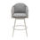 Thumbnail: 44" Light Gray Metal Swivel Outdoor Bar Height chair with Footrest