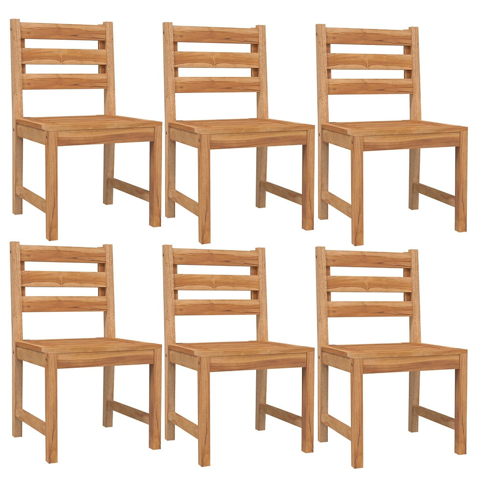 Thumbnail: vidaXL 7 Piece Patio Dining Set Solid Wood Teak