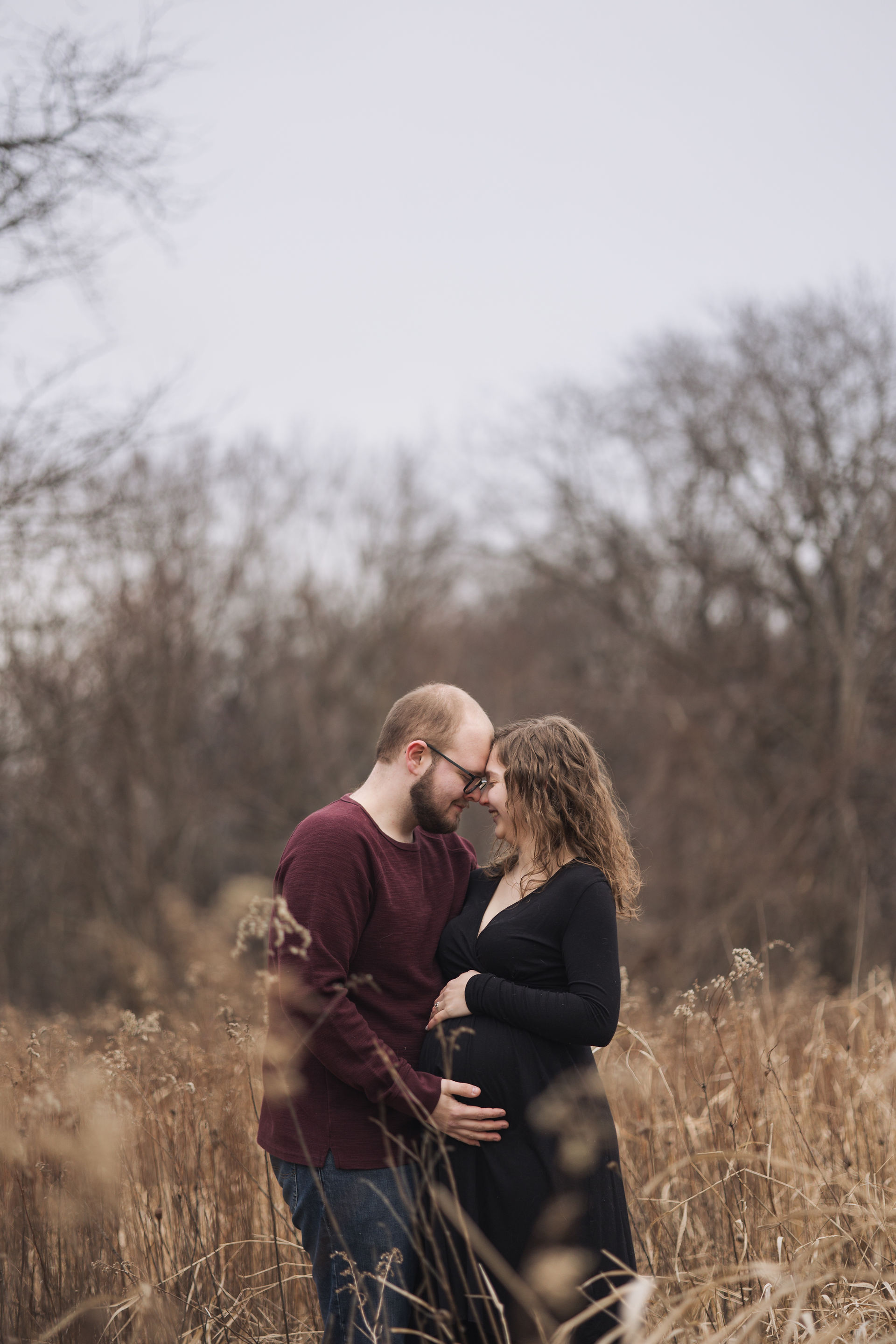 Maternity Photo in Grass Field