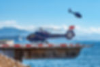 A helicopter from the company Monacair on the tarmac of Nice Côte d'Azur Airport on the Fr