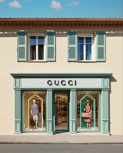 the luxury italian gucci boutique in the village of saint-tropez