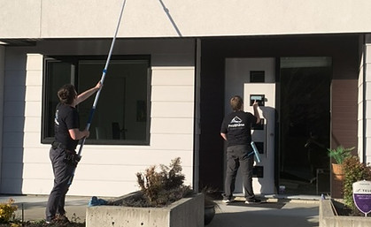 Proshine window cleaners in Parksville – using professional tools for spotless results.