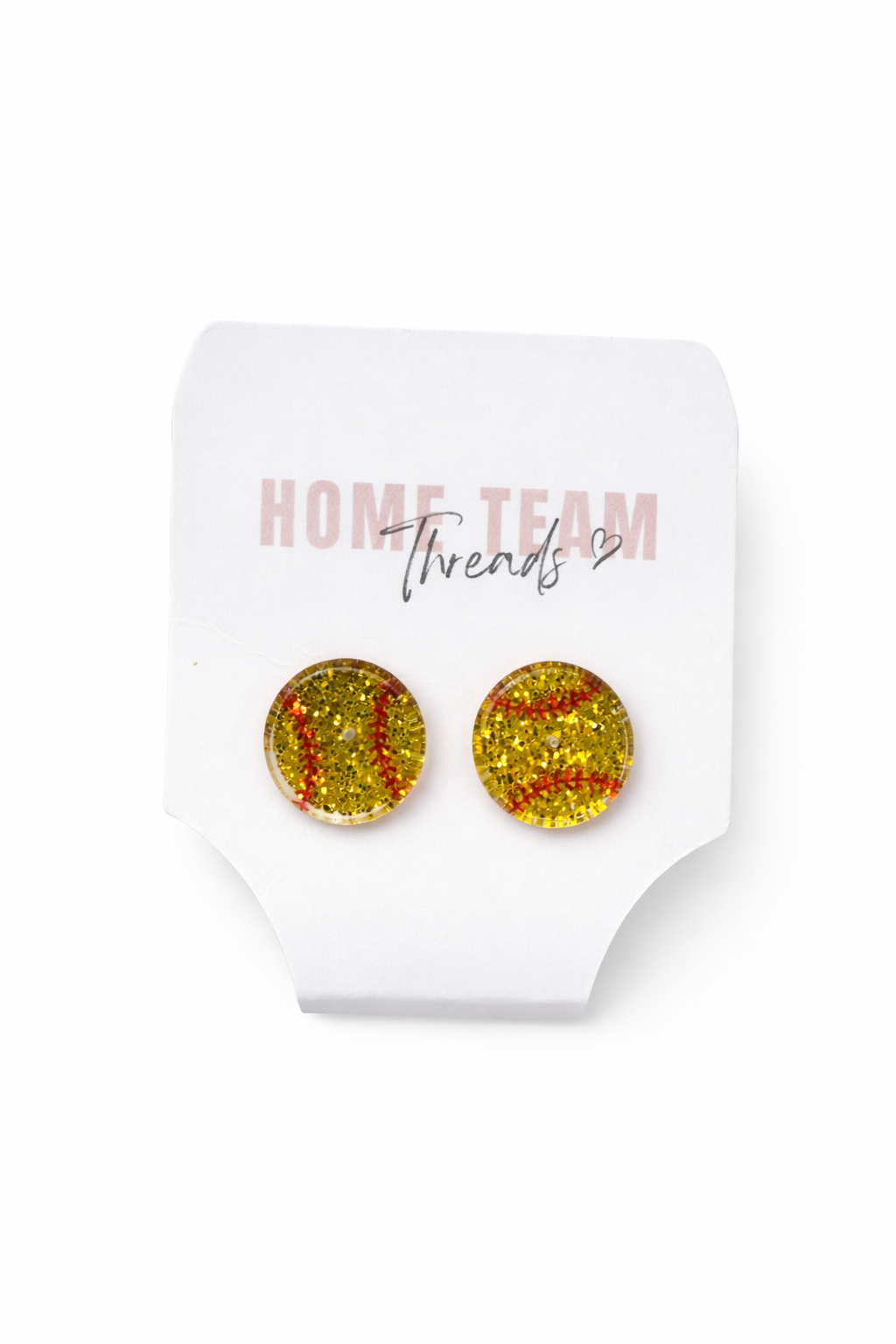 Softball Stud Glitter Earrings