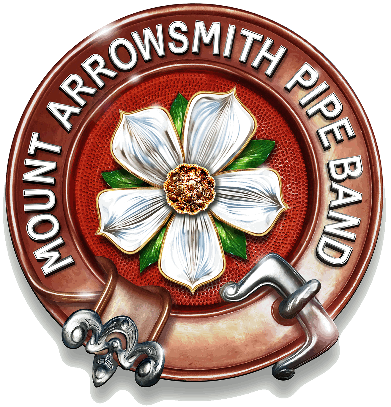 The Mount Arrowsmith Pipe Band Crest