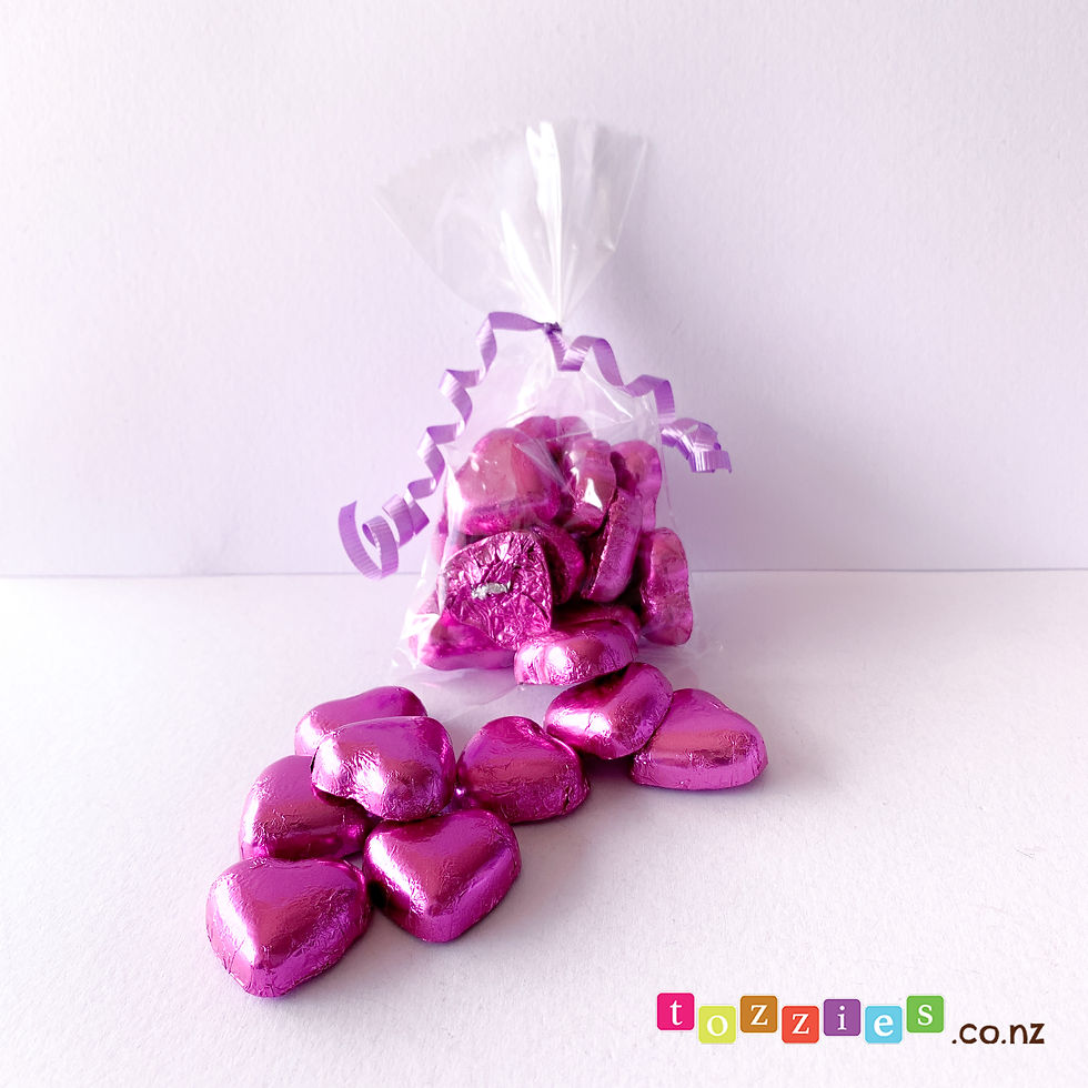 Thumbnail: Milk Chocolate Hearts - Hot Pink/Purple