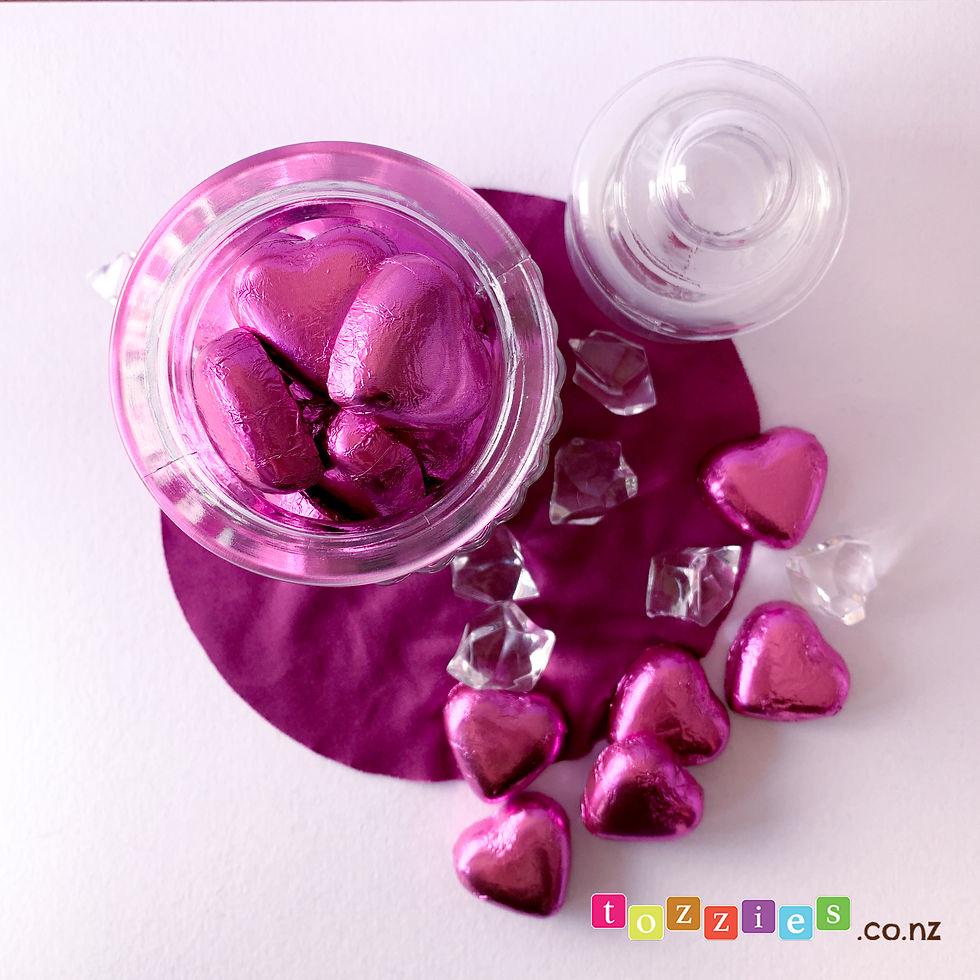 Thumbnail: Milk Chocolate Hearts - Hot Pink/Purple